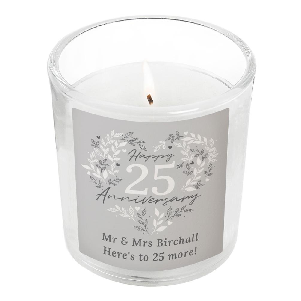 Personalised 25th Silver Wedding Anniversary Jar Candle £8.99